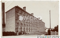 Postcard of Alcester Minerva Needle Factory on Station Road, the factory was owned by William Allwood and Sons