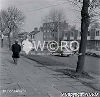 Photograph of Coton Road, opposite Park entrance, looking towards the town centre.
