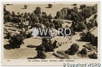 Postcard of The Laurels School, Wroxall Abbey, Warwick (from the air)